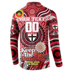 Custom St Kilda Saints NAIDOC Week 2024 Button Sweatshirt Mascot Football