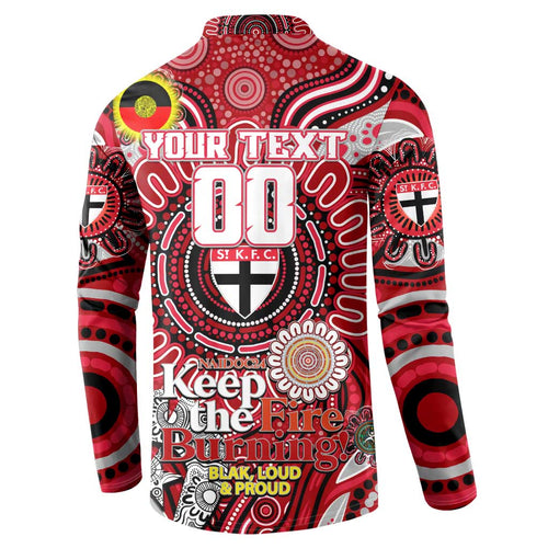 Custom St Kilda Saints NAIDOC Week 2024 Button Sweatshirt Mascot Football