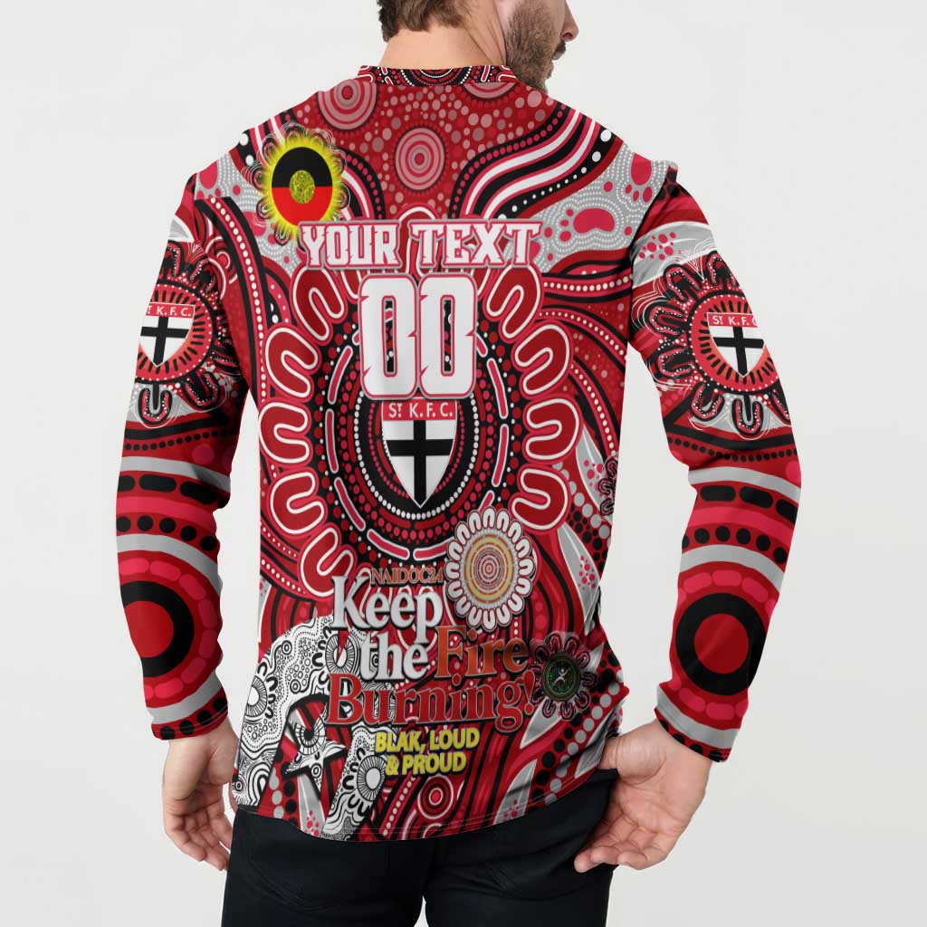 Custom St Kilda Saints NAIDOC Week 2024 Button Sweatshirt Mascot Football