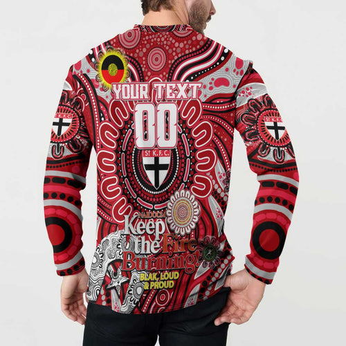 Custom St Kilda Saints NAIDOC Week 2024 Button Sweatshirt Mascot Football