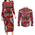 Custom St Kilda Saints NAIDOC Week 2024 Couples Matching Long Sleeve Bodycon Dress and Long Sleeve Button Shirt Mascot Football
