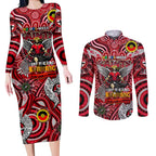Custom St Kilda Saints NAIDOC Week 2024 Couples Matching Long Sleeve Bodycon Dress and Long Sleeve Button Shirt Mascot Football