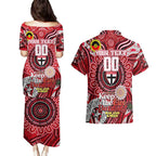 Custom St Kilda Saints NAIDOC Week 2024 Couples Matching Puletasi and Hawaiian Shirt Mascot Football