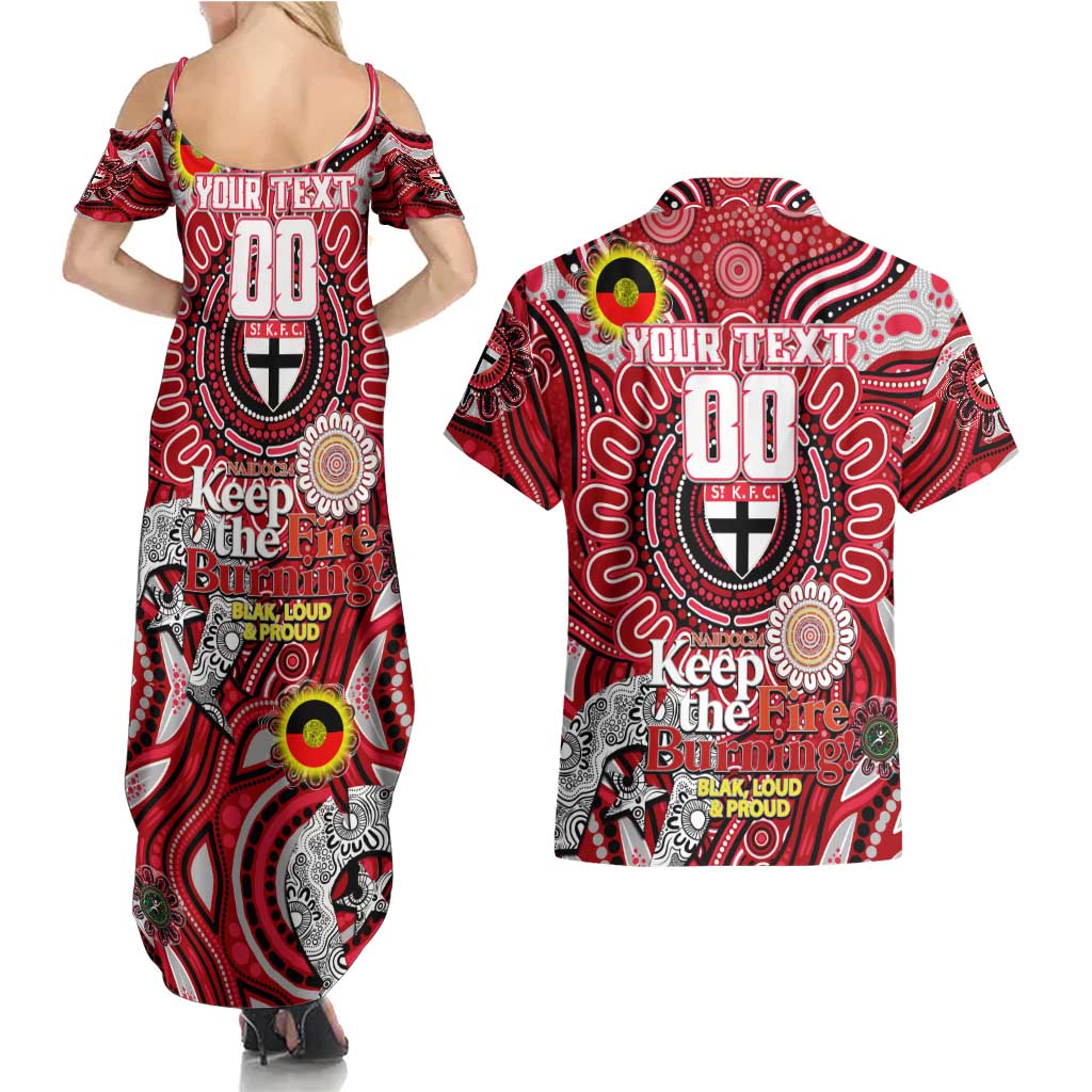 Custom St Kilda Saints NAIDOC Week 2024 Couples Matching Summer Maxi Dress and Hawaiian Shirt Mascot Football