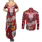 Custom St Kilda Saints NAIDOC Week 2024 Couples Matching Summer Maxi Dress and Long Sleeve Button Shirt Mascot Football