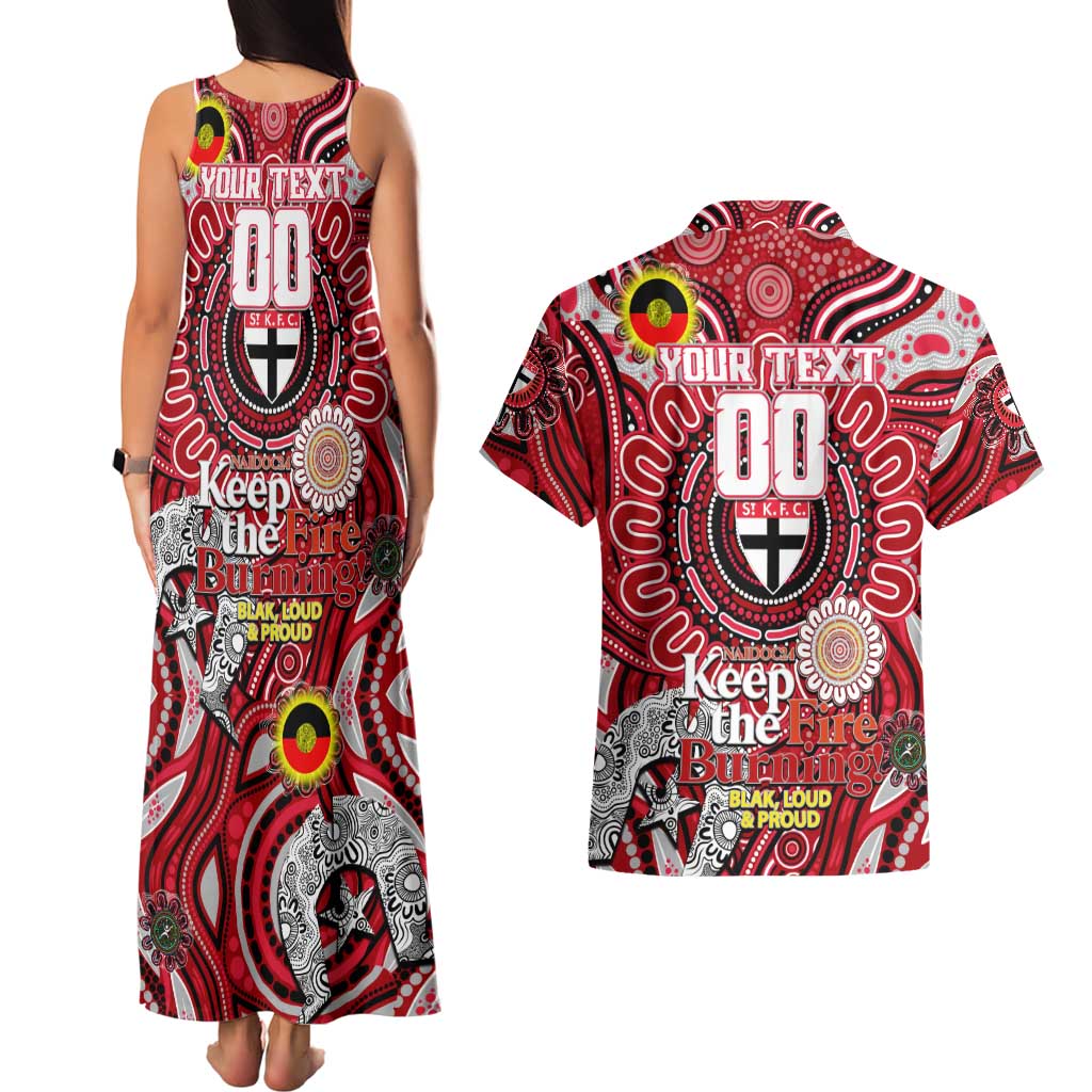 Custom St Kilda Saints NAIDOC Week 2024 Couples Matching Tank Maxi Dress and Hawaiian Shirt Mascot Football