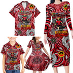 Custom St Kilda Saints NAIDOC Week 2024 Family Matching Long Sleeve Bodycon Dress and Hawaiian Shirt Mascot Football