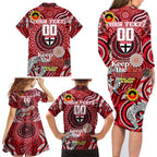 Custom St Kilda Saints NAIDOC Week 2024 Family Matching Long Sleeve Bodycon Dress and Hawaiian Shirt Mascot Football