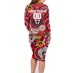 Custom St Kilda Saints NAIDOC Week 2024 Family Matching Long Sleeve Bodycon Dress and Hawaiian Shirt Mascot Football