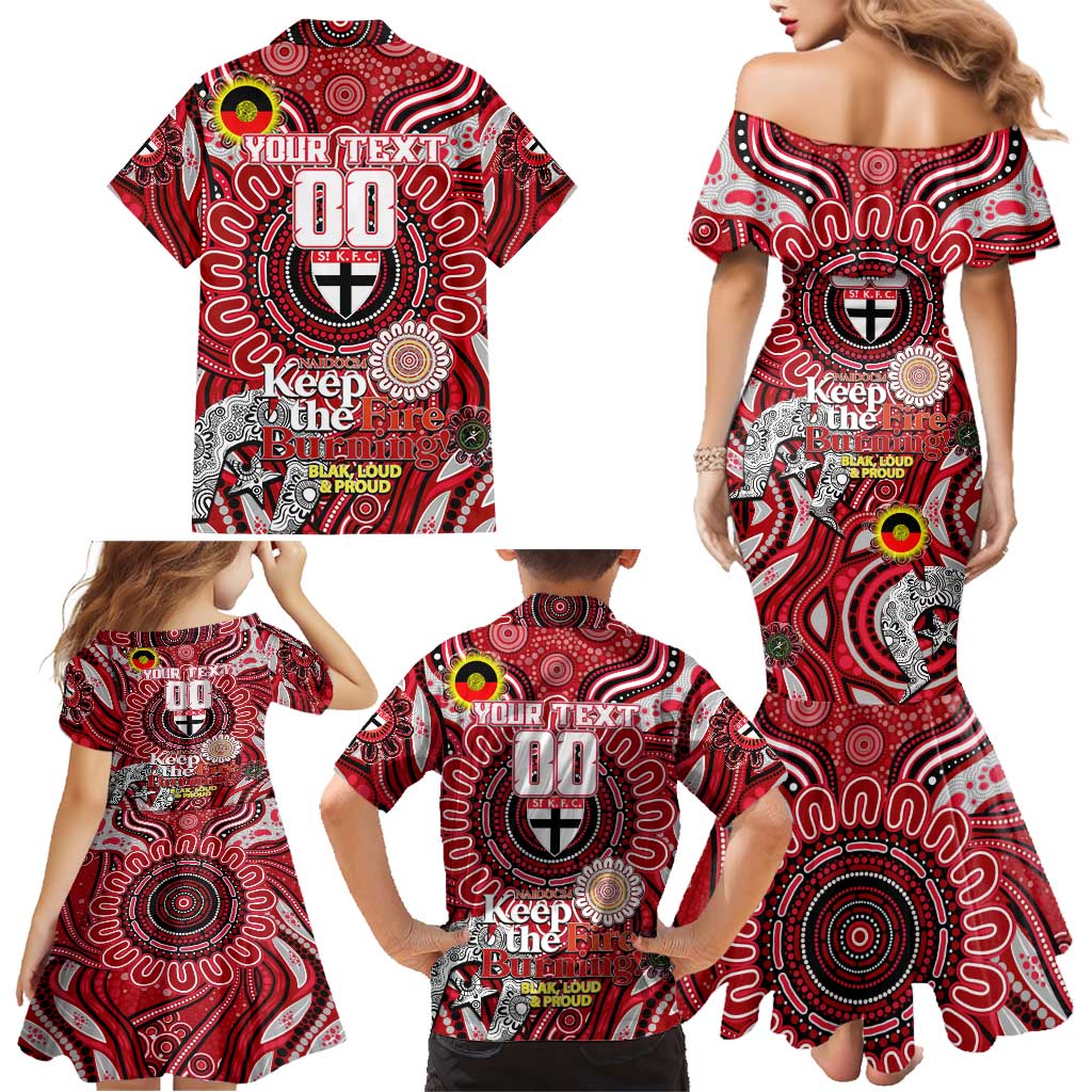 Custom St Kilda Saints NAIDOC Week 2024 Family Matching Mermaid Dress and Hawaiian Shirt Mascot Football
