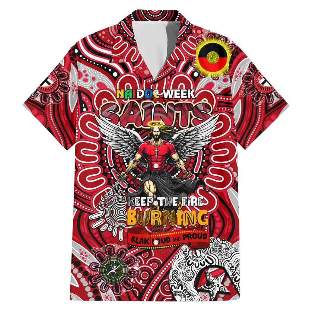 Custom St Kilda Saints NAIDOC Week 2024 Family Matching Mermaid Dress and Hawaiian Shirt Mascot Football