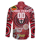 Custom St Kilda Saints NAIDOC Week 2024 Family Matching Off Shoulder Maxi Dress and Hawaiian Shirt Mascot Football