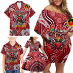 Custom St Kilda Saints NAIDOC Week 2024 Family Matching Off Shoulder Short Dress and Hawaiian Shirt Mascot Football