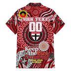Custom St Kilda Saints NAIDOC Week 2024 Family Matching Off Shoulder Short Dress and Hawaiian Shirt Mascot Football