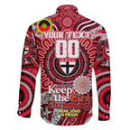 Custom St Kilda Saints NAIDOC Week 2024 Family Matching Off Shoulder Short Dress and Hawaiian Shirt Mascot Football