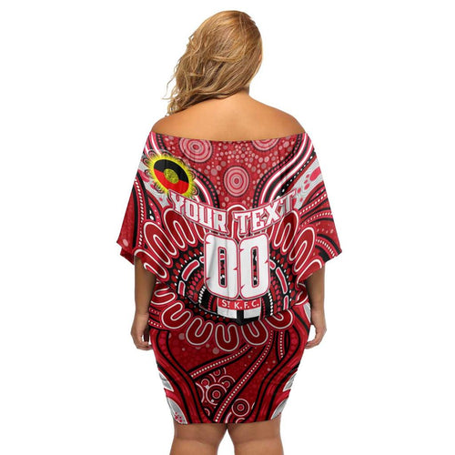 Custom St Kilda Saints NAIDOC Week 2024 Family Matching Off Shoulder Short Dress and Hawaiian Shirt Mascot Football