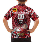 Custom St Kilda Saints NAIDOC Week 2024 Family Matching Puletasi and Hawaiian Shirt Mascot Football