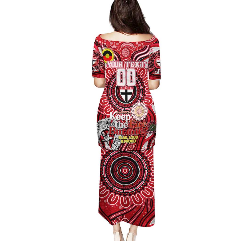 Custom St Kilda Saints NAIDOC Week 2024 Family Matching Puletasi and Hawaiian Shirt Mascot Football