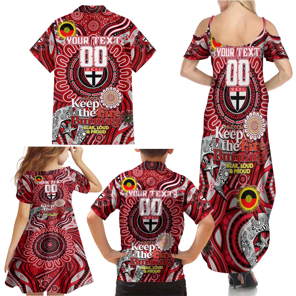 Custom St Kilda Saints NAIDOC Week 2024 Family Matching Summer Maxi Dress and Hawaiian Shirt Mascot Football
