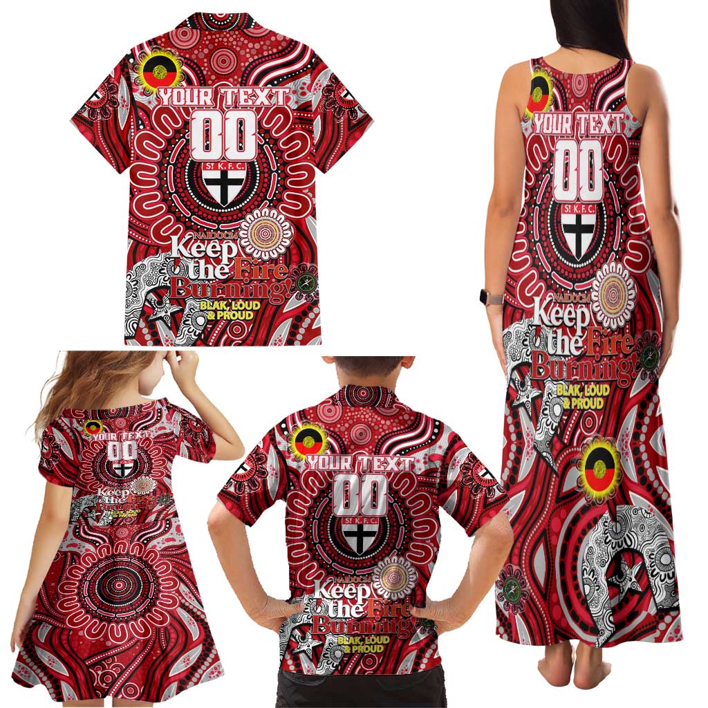 Custom St Kilda Saints NAIDOC Week 2024 Family Matching Tank Maxi Dress and Hawaiian Shirt Mascot Football
