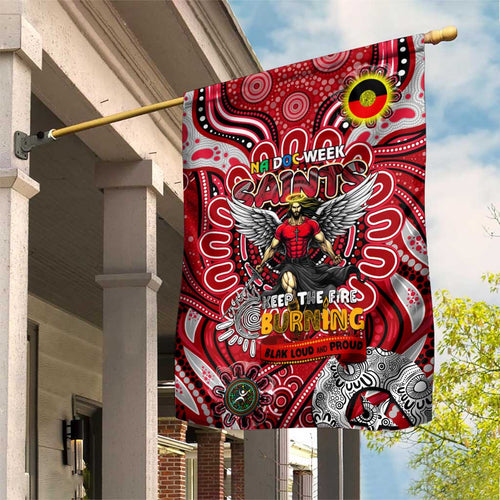 St Kilda Saints NAIDOC Week 2024 Garden Flag Mascot Football