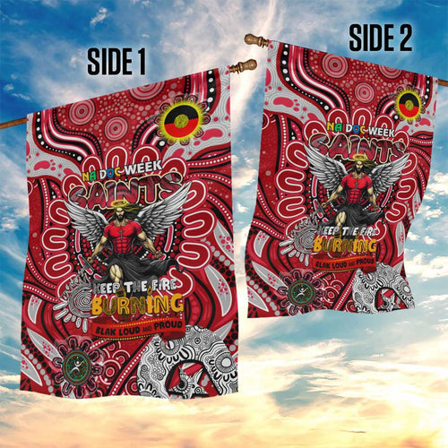 St Kilda Saints NAIDOC Week 2024 Garden Flag Mascot Football