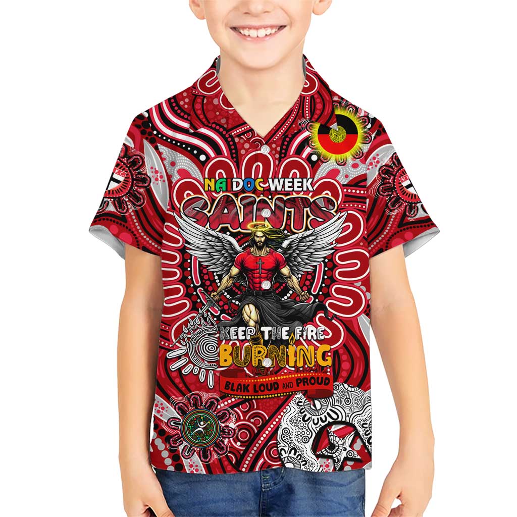 Custom St Kilda Saints NAIDOC Week 2024 Kid Hawaiian Shirt Mascot Football
