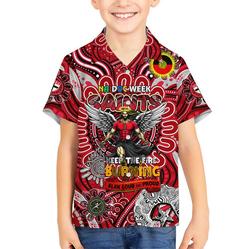 Custom St Kilda Saints NAIDOC Week 2024 Kid Hawaiian Shirt Mascot Football