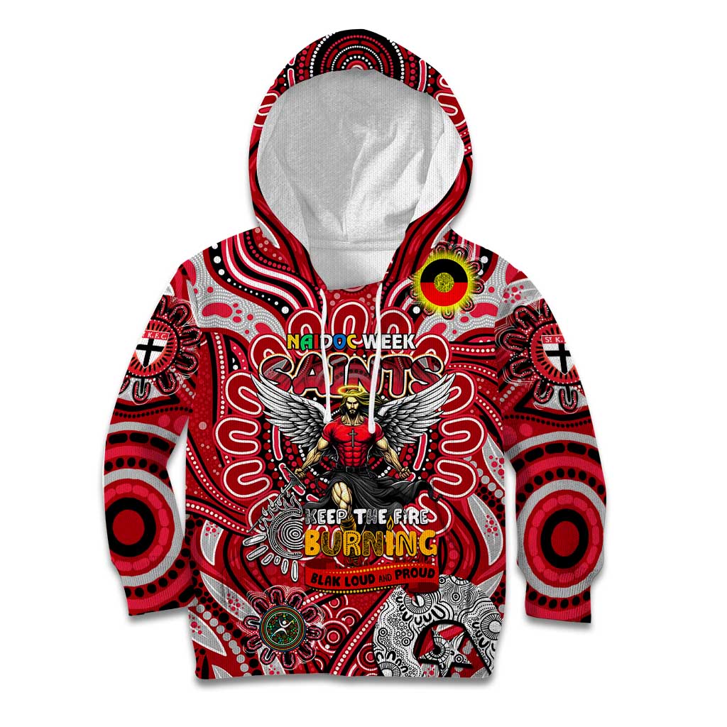 Custom St Kilda Saints NAIDOC Week 2024 Kid Hoodie Mascot Football