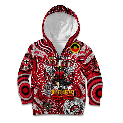 Custom St Kilda Saints NAIDOC Week 2024 Kid Hoodie Mascot Football