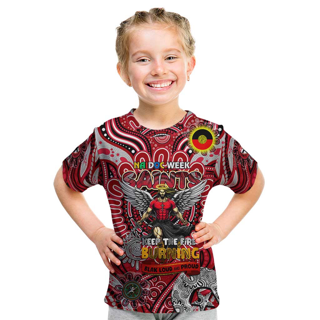 Custom St Kilda Saints NAIDOC Week 2024 Kid T Shirt Mascot Football