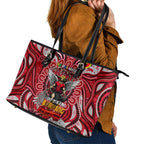 St Kilda Saints NAIDOC Week 2024 Leather Tote Bag Mascot Football