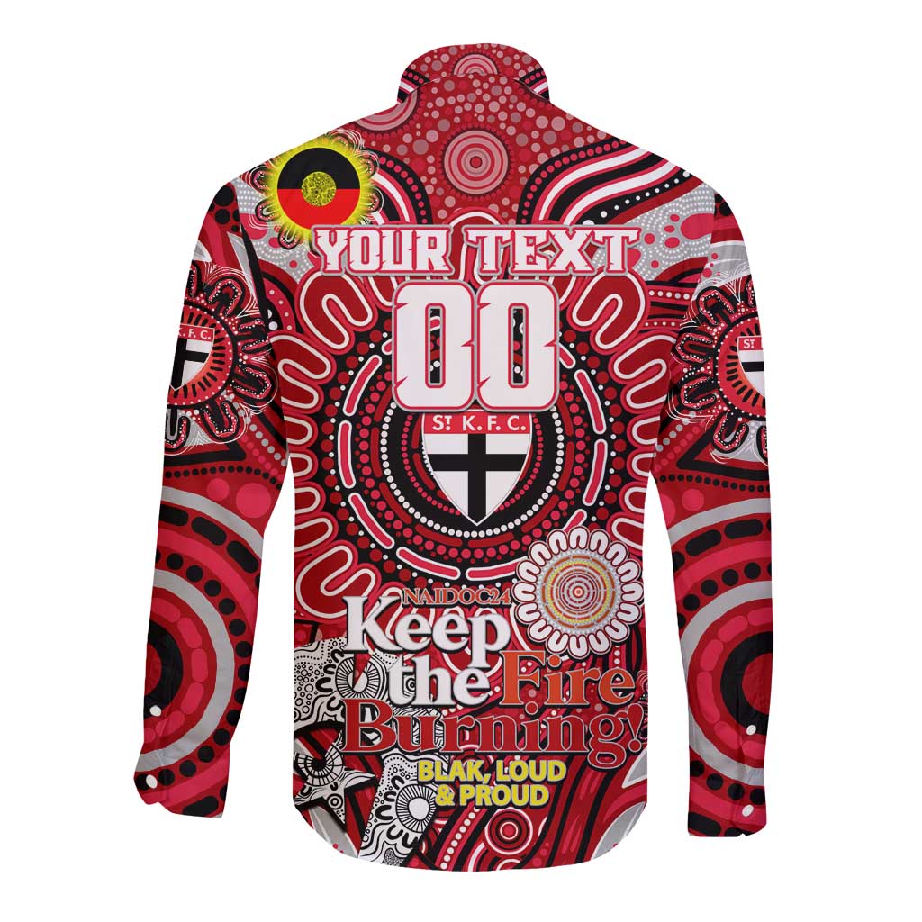 Custom St Kilda Saints NAIDOC Week 2024 Long Sleeve Button Shirt Mascot Football