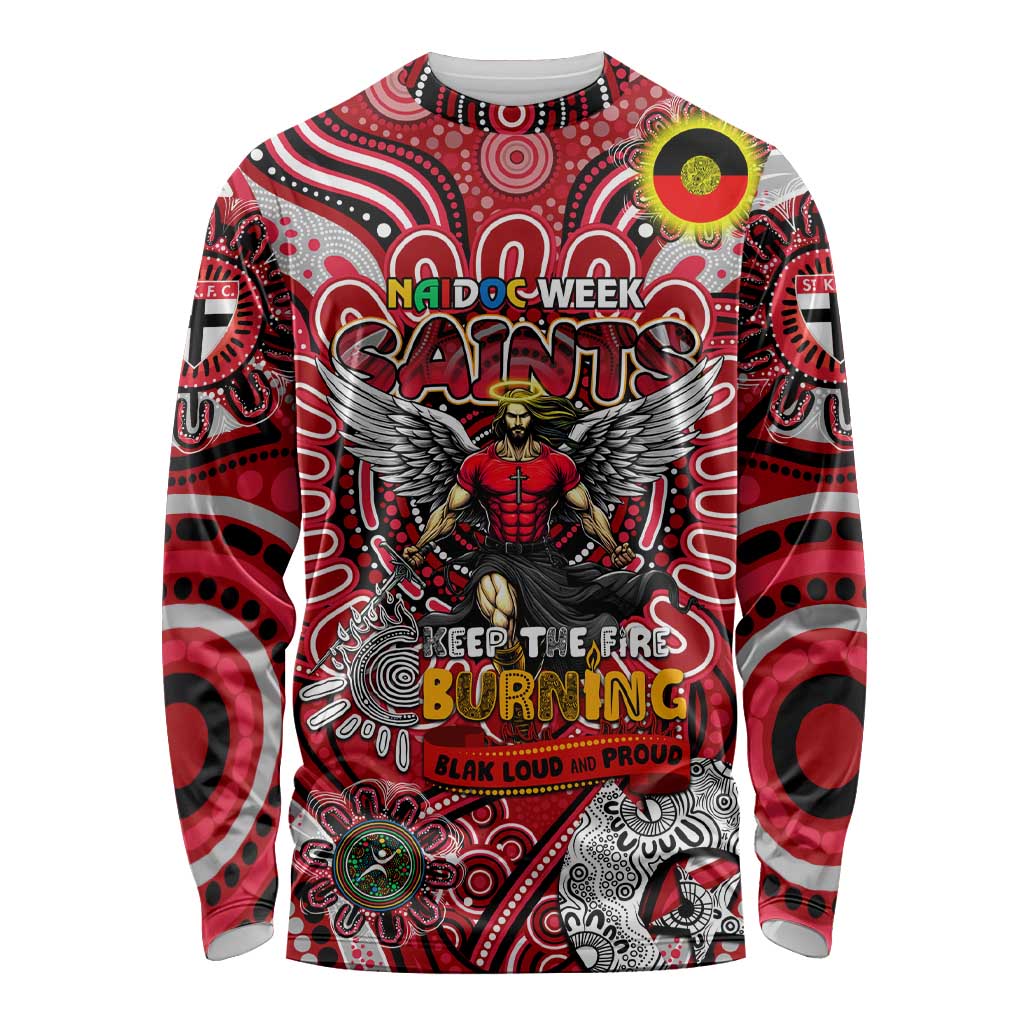 Custom St Kilda Saints NAIDOC Week 2024 Long Sleeve Shirt Mascot Football
