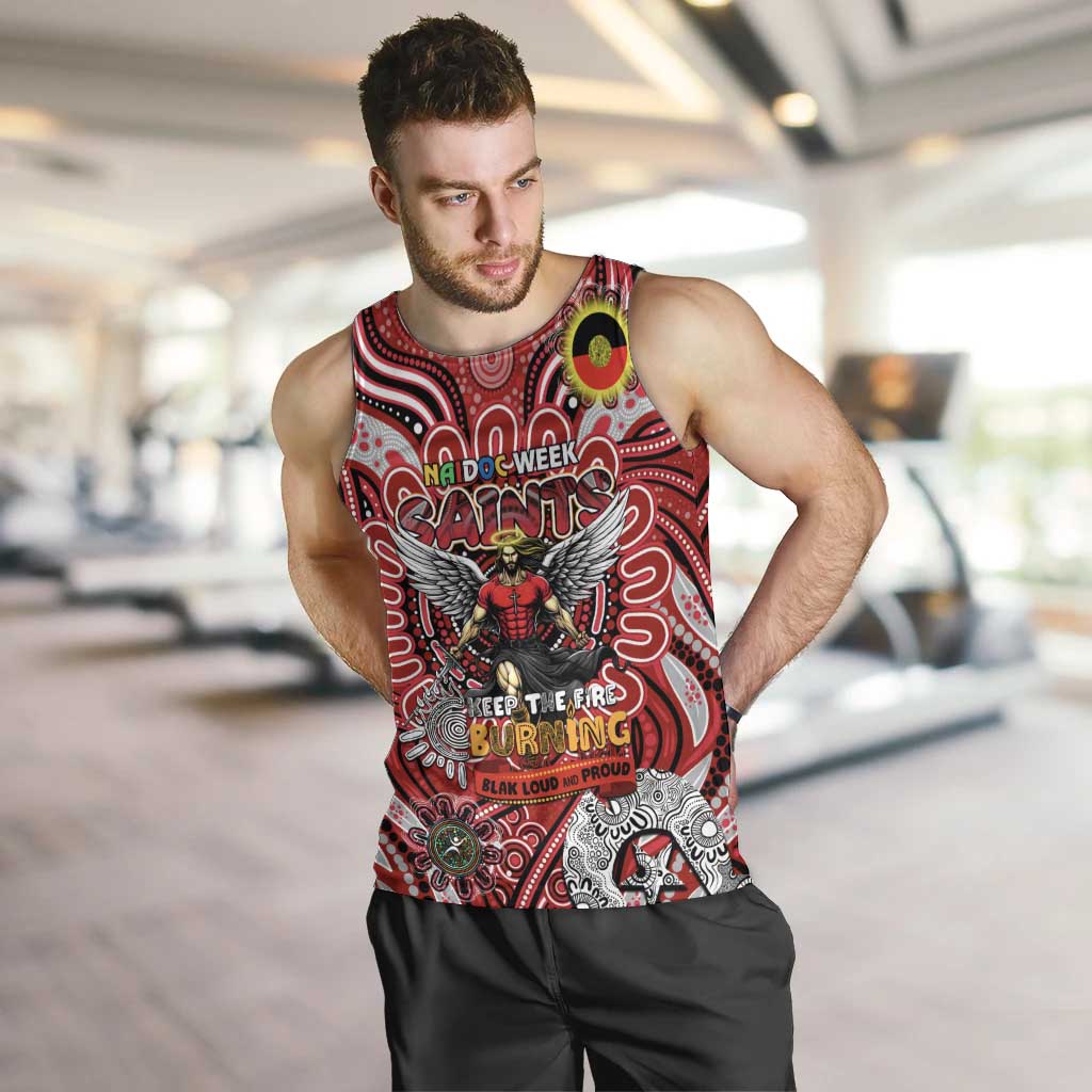 Custom St Kilda Saints NAIDOC Week 2024 Men Tank Top Mascot Football