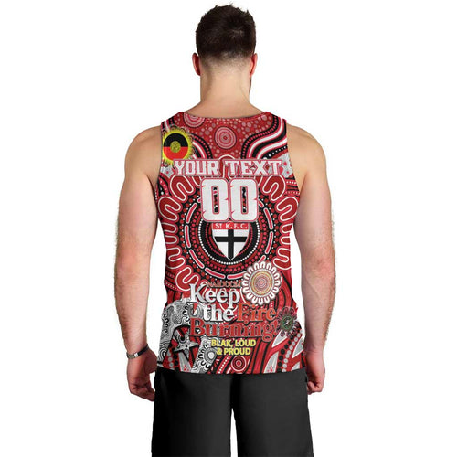 Custom St Kilda Saints NAIDOC Week 2024 Men Tank Top Mascot Football