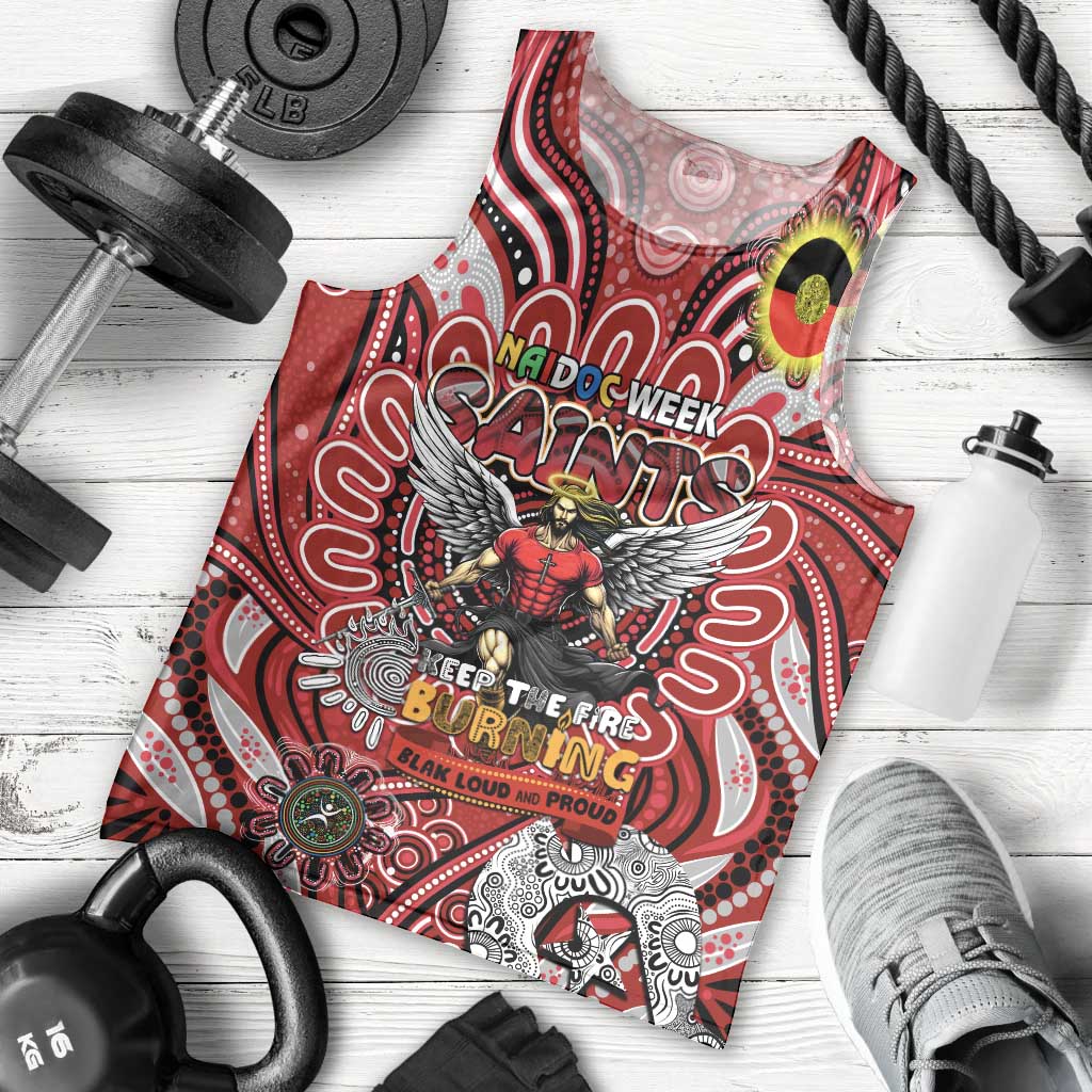 Custom St Kilda Saints NAIDOC Week 2024 Men Tank Top Mascot Football