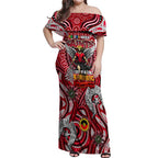 Custom St Kilda Saints NAIDOC Week 2024 Off Shoulder Maxi Dress Mascot Football