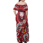 Custom St Kilda Saints NAIDOC Week 2024 Off Shoulder Maxi Dress Mascot Football