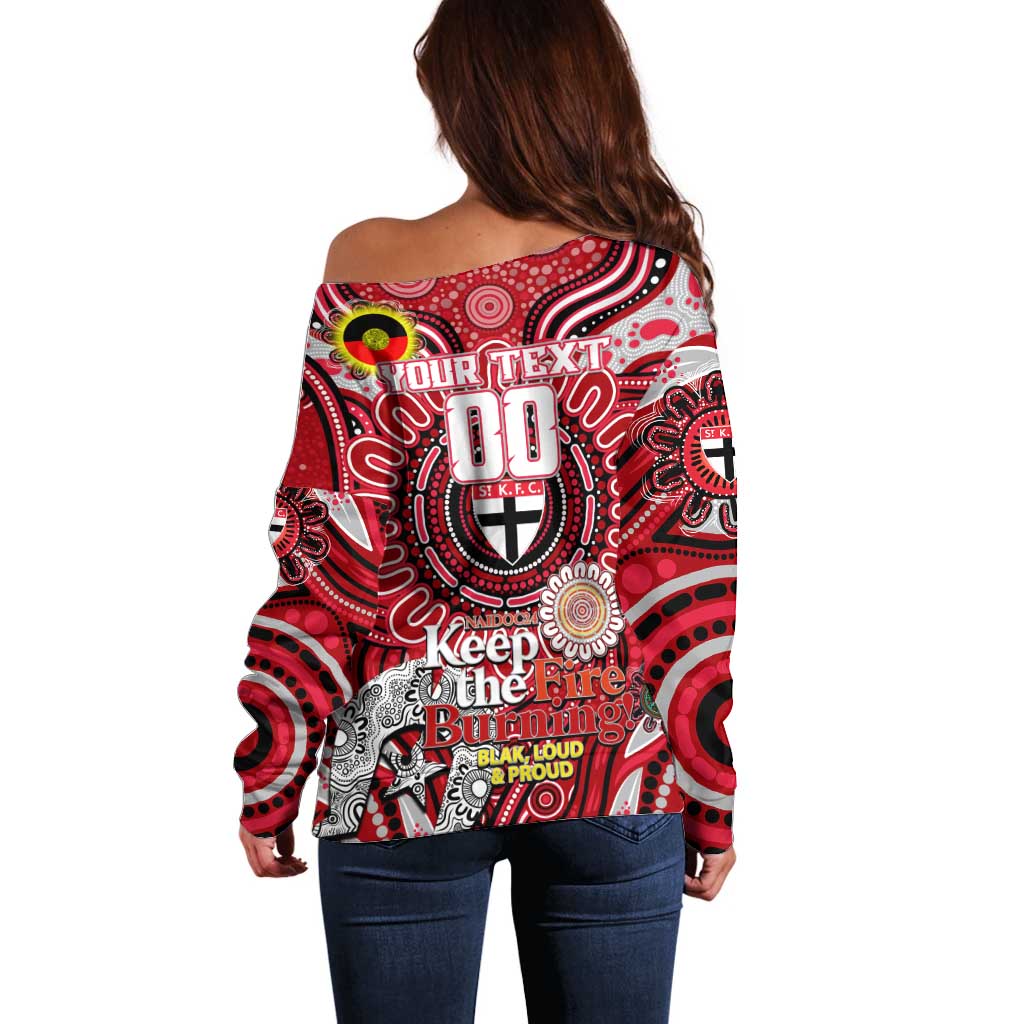 Custom St Kilda Saints NAIDOC Week 2024 Off Shoulder Sweater Mascot Football