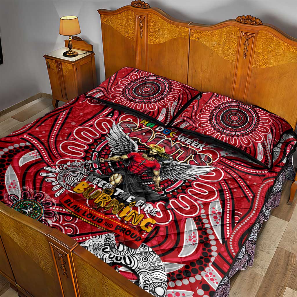 St Kilda Saints NAIDOC Week 2024 Quilt Bed Set Mascot Football