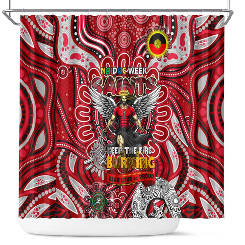 St Kilda Saints NAIDOC Week 2024 Shower Curtain Mascot Football