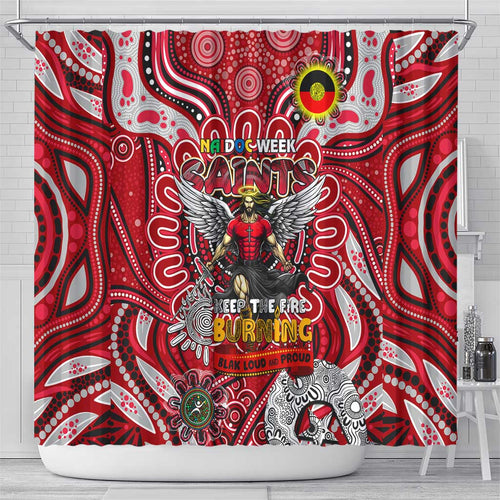 St Kilda Saints NAIDOC Week 2024 Shower Curtain Mascot Football