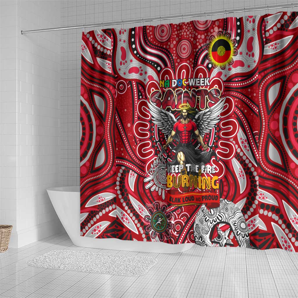 St Kilda Saints NAIDOC Week 2024 Shower Curtain Mascot Football