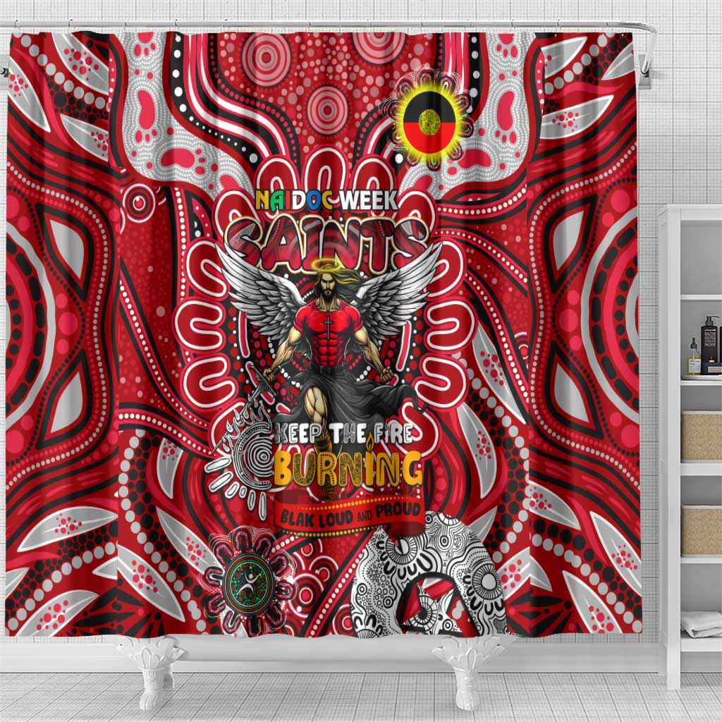 St Kilda Saints NAIDOC Week 2024 Shower Curtain Mascot Football