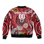 Custom St Kilda Saints NAIDOC Week 2024 Sleeve Zip Bomber Jacket Mascot Football