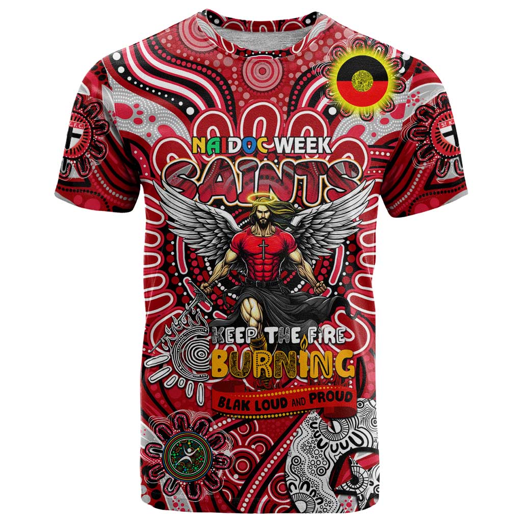 Custom St Kilda Saints NAIDOC Week 2024 T Shirt Mascot Football