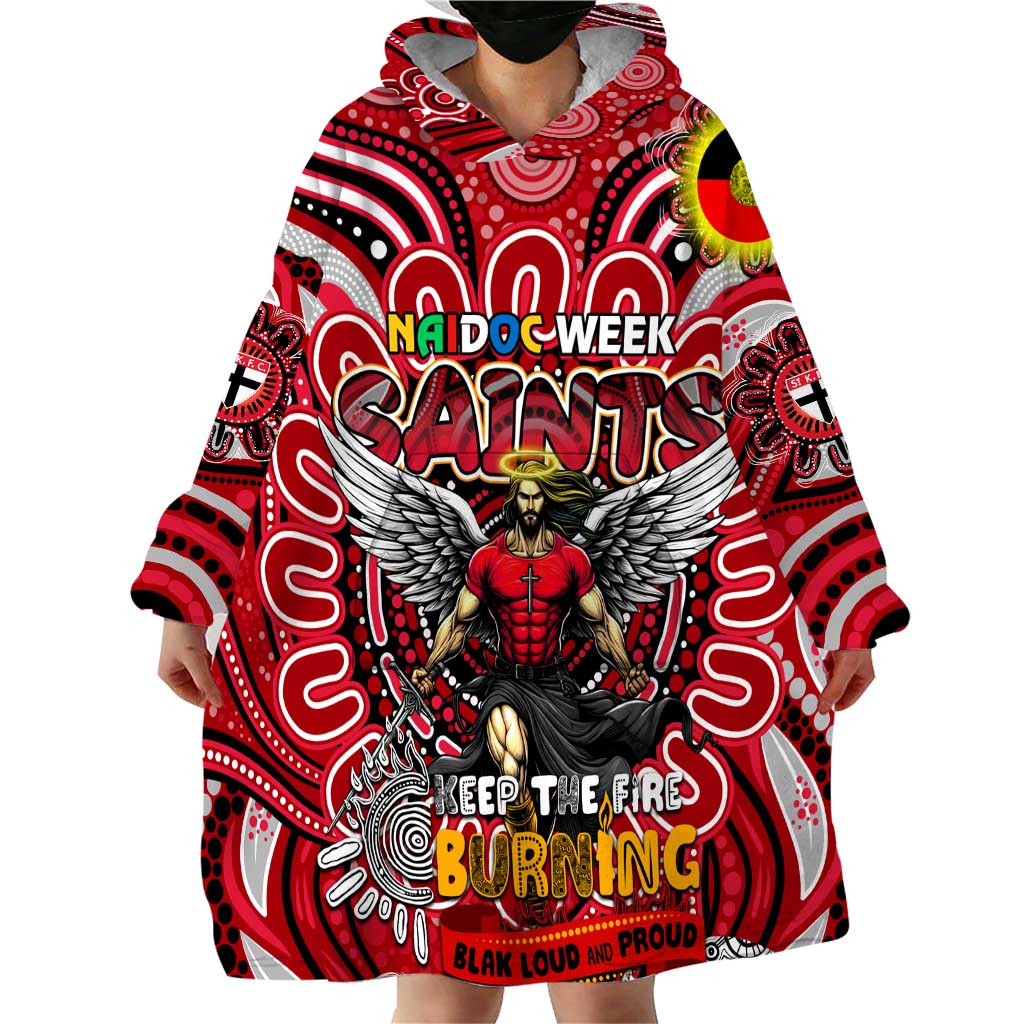 Custom St Kilda Saints NAIDOC Week 2024 Wearable Blanket Hoodie Mascot Football