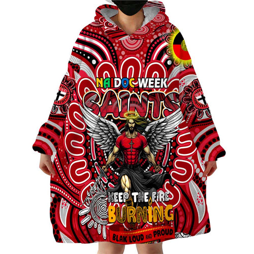 Custom St Kilda Saints NAIDOC Week 2024 Wearable Blanket Hoodie Mascot Football
