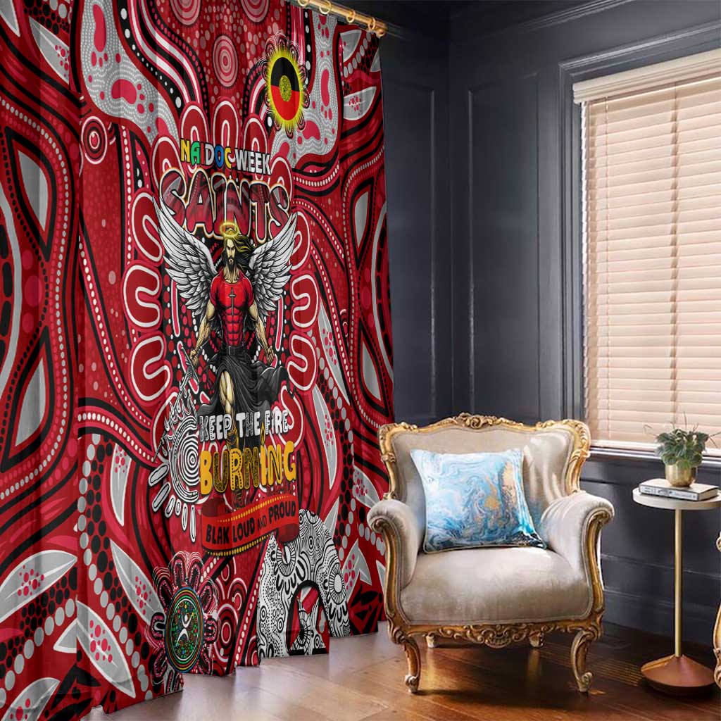 St Kilda Saints NAIDOC Week 2024 Window Curtain Mascot Football